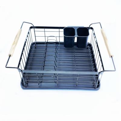 China Sustainable Kitchen Stainless Steel Dish Drying Rack Dish Rack Dish Rack Dish Rack with Cutlery Box and Plastic Drain Tray for sale