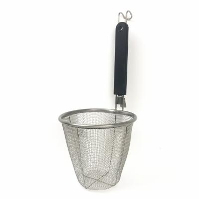 China Viable Fine Skimmer Mesh Strainer Tool Stainless Steel Mesh Sieve Frying Basket Food for sale