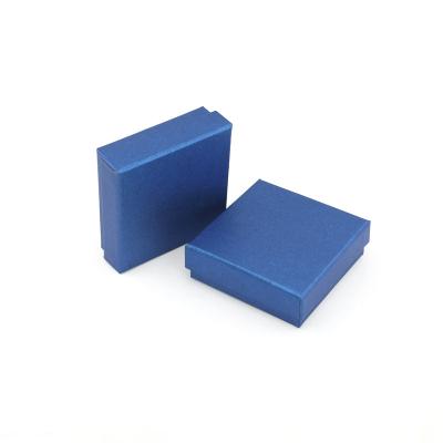 China Ruixing Recyclable Factory Direct Fashion Blue Jewelry Box Cardboard Ring Earring Storage Box Gift Box for sale