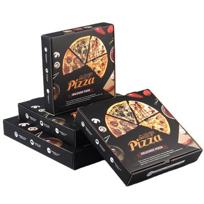 China Custom Printed Logo Recyclable 3 6 9 16 18 28 32 36 Inch Corrugated Cardboard Paper Pizza Box With Different Design for sale