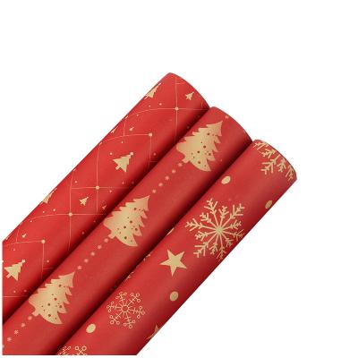 China Greaseproof Christmas Decorative 100 g Colored Craft Wrapping Paper Design Gift Wrapping Paper Roll for sale