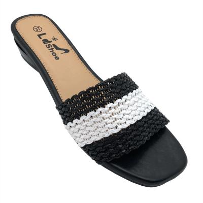 China Fashion trend 2022 summer slides shoes ladies slippers casual sandal women fashion sandals with braid upper for women and ladies for sale