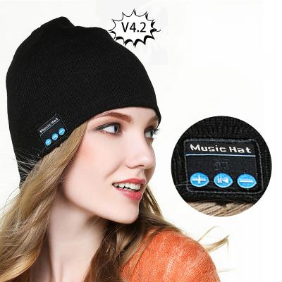 China Blue Instock Tooth Music Hat Wireless Smart Beanie Handfree Sports Outdoor Headset Music Players Knitted Hats For Winter for sale