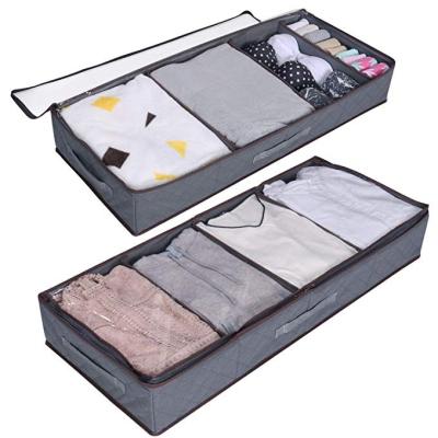 China Sustainable Durable Fabric Under Bed Clothes Organizer With Large Adjustable Dividers for sale