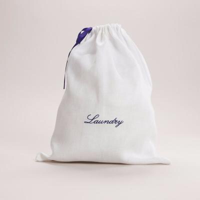 China 2060# Cotton Eco-friendly Durable Laundry Basket Bag Luxury Natural Laundry Bag for sale