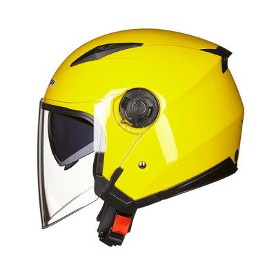 China White helmet 2021 men's and women's four season anti fog helmet double lens half helmet summer sunscreen electric bike motorcycle for sale