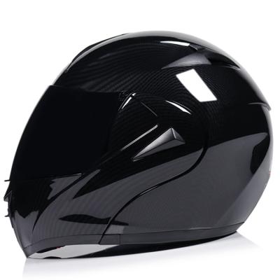 China Open Face Double Lens Black Anti Fog Helmet China Motorcycle Half Full Face Bike Racing Helmet for sale