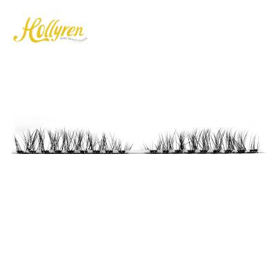 China Pre Cut Lashes Hollyren Best Selling Individual Eyelash Pre Cut Fluffy Mink Lash 3D False Eyelashes Faux Mink Eyelash for sale