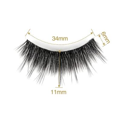 China Hollyren Dropshipping Thick Goods Full Strip Whips False Soft Invisible Mink Wispie False Eyelashes Faux Strip Eyelash Artificial for sale