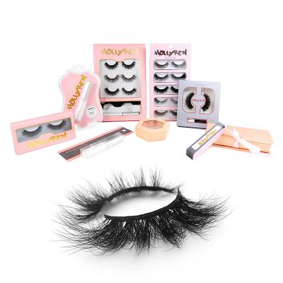 China Regular Loop And Luxury Design Mink Eyelashes 25mm Whips Mink Wholesale Fake Lashes Bulk Seller 5D Fluffy Eyelashes Long Packaging Box Full Strip Lashes for sale