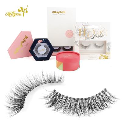 China Double Layer 3D / Hollyren 25mm Lightweight Tapered Thick Faux Mink Eyelash Lashes With Custom Bundles Lash Vendor for sale