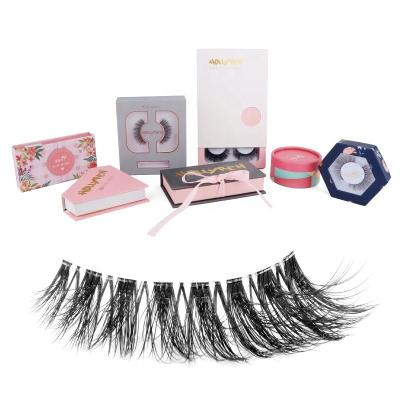 China 3D Layered Top Selling Wholesale False Silk Lashes 100% Clear Strip Eyelashes Cruelty Free for sale