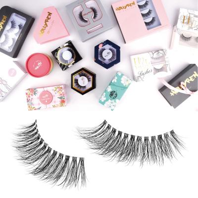 China Hollyren's Sale 3d Faux Mink Lash 18mm Double Layer 3D / Light Full Tapered False Mink Eyelashes With Custom Packages Lashes Vendor for sale