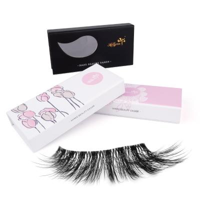 China Double Layer 3D/Hollyren Lightweight Tapered Natural Mink Lashes Wholesale Faux Mink Eyelashes Fluffy Eyelash Vendor for sale