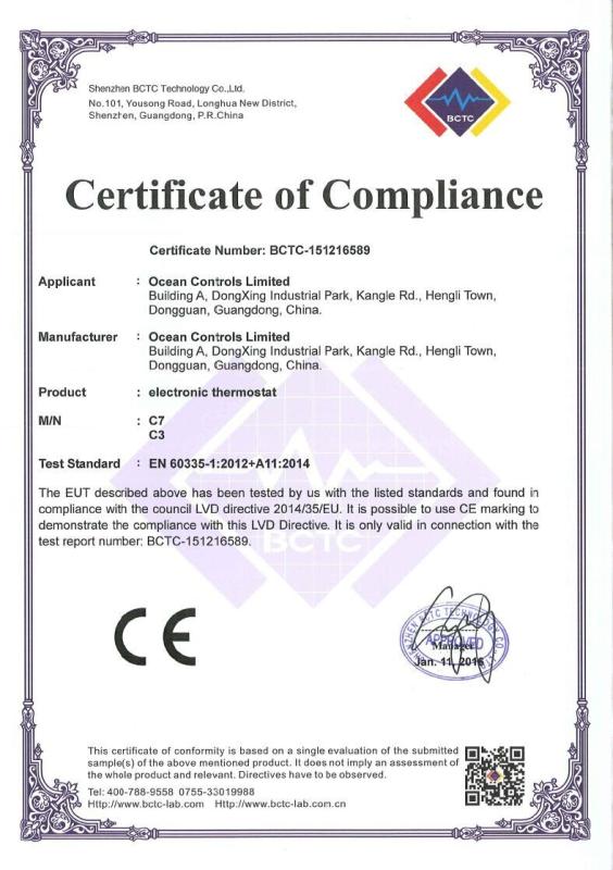 CE - Dongguan Ocean Controls Limited