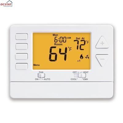 China New ABS 24V Digital Room Energy Saving White Thermostat for Heat Pump Air Conditioner for sale