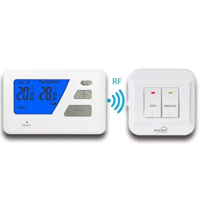 China Programmable 868MHZ Energy Saving RF Non - Anti - Flammable ABS Room Heating Thermostat for Electric Boiler for sale