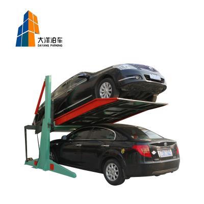 China Double storey house garage car stacker park for house post 2 car parking level lift; ‰ ¤ 5700mm*2800mm*3640mm for sale