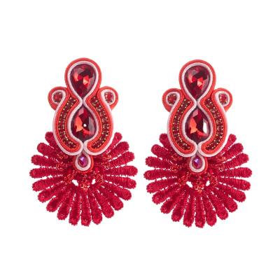 China BOHEMIA 2022 Handmade Fashion Soutache Ladies Earrings Selling High Grade Lace Earrings For Girls Party Girls Jewelry for sale