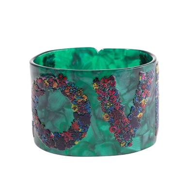 China Fashion OV Romantic Colorful Bangle Bracelets Women Acrylic Acetate Accessories Wrist Bracelets Ladies Surf Jewelry Wholesale for sale