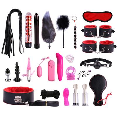 China BDSM Sex 23Piece Leather Set Sex Toys BDSM Equipment Slavery Agreement Adult Kit for sale