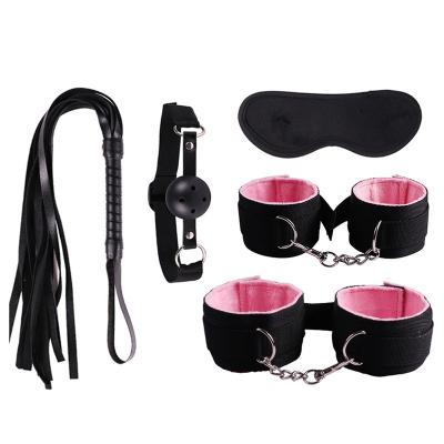 China BDSM Sex 5Piece Kit Adult Couple Sex Toys Nylon Leather Bondage Kit Sex Tools Alternative for sale