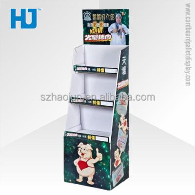 China Cardboard tray retail special display stand for ham sausage, cardboard pallet food display rack for sale