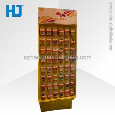 China Beautiful Retail Customized Flower Seeds Cardboard Floor Paper Hook Display At Store for sale