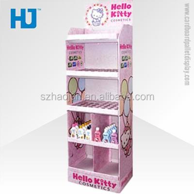 China Supermarkets and stores lace hello kitty design carton rack for cosmetics, carton display rack for baby skin care product for sale