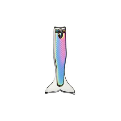 China Newest Portable Colorful Medium Wide Jaw Fish Sharp Nail Clippers Cutter With Laser File for sale