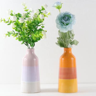 China Creative Bottle Shape Flowerpot Vase Design Vintage Green Plant Household Office Minimalist Ceramic Nordic Small Shape Planter for sale