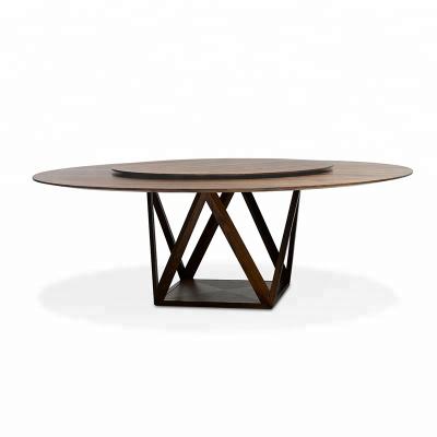 China YT-051 PANEL Wood Rotating Top Dining Table With Lazy Susan for sale