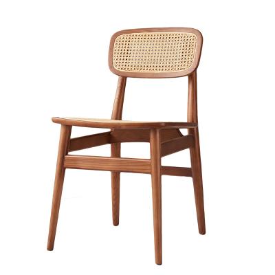 China Natural Rattan Rattan Dining Chair, RW-008 Popular Nordic Style Indonesian Water Rattan ASH Wood Rattan Seat Dining Chair à venda