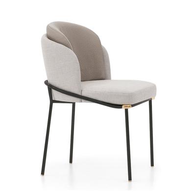 China YC-207 luxury high quality luxury dining chair steel frame with ss accessories genuine leather fabric hotel restaurant dining chair for sale