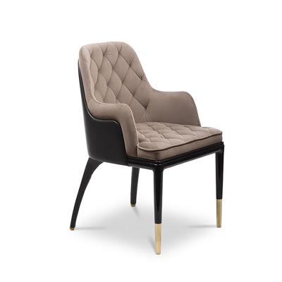 China YC-215 European fabric/PU comfortable luxury modern solid wood leg hotel restaurant home, commercial simple hotel dining chair for sale