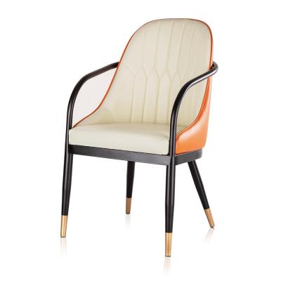 China P119 entry lux metal French hotel economic armchair, economical royal colored PU armchair with metal armrest for sale