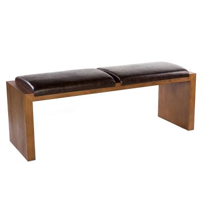 China Modern Solid Wood Wooden Leather Restaurant Sofa Bench Long for sale