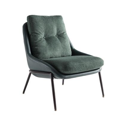 China OEM LL-HE492-3 Color Bottle Green Single Sofa Chair Metal Frame Leisure Lounge Armchair For Room Hotel Indoor Living Room for sale