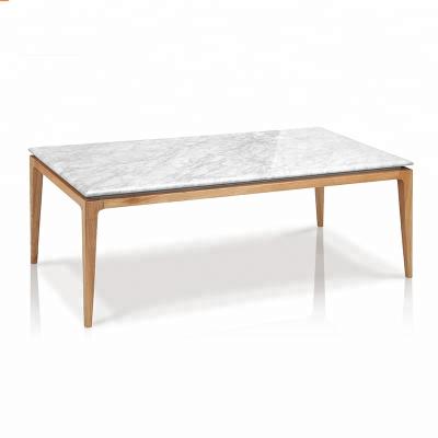 China Classy Looking High Quality Modern Square Marble Top Coffee Table With Solid Wood Leg for sale