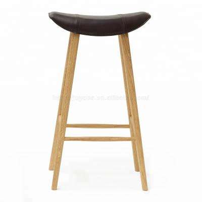 China Bar Stool Saddle Italian Shape PU Seat Leather Bar Stool With Wooden Bar Stool for sale