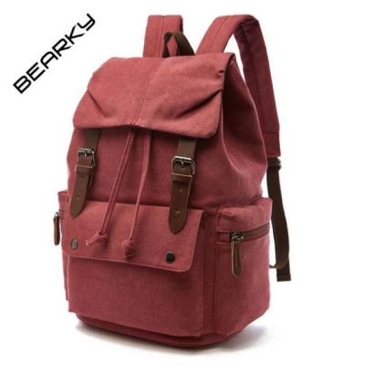 China Factory direct OEM factory direct wholesale waterproof vintage women's single drawstring canvas backpack for sale