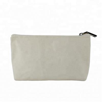 China Normcore/Eco-Friendly OEM Blank Canvas Zipper Closure Cosmetic Pouch Bag Organizer Minimalist Cosmetic Bag Pouch for sale