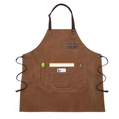 China Custom Gardener Logo Restaurant Kitchen Studio Unisex Apron Work Shop Canvas Eco-Friendly/Durable/Washable for sale