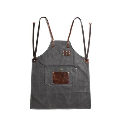 China Custom Eco-Friendly/Durable/Washable Cotton Salon Haircut Shop Apron With Pocket for sale