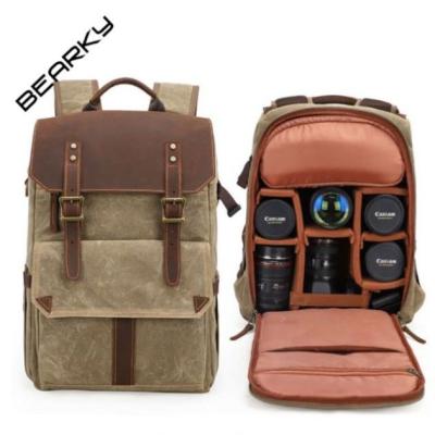 China Bearky Simple and Useful Factory New Design Durable Waterproof and Shockproof Backpack Canvas Dslr Camera Bag for sale