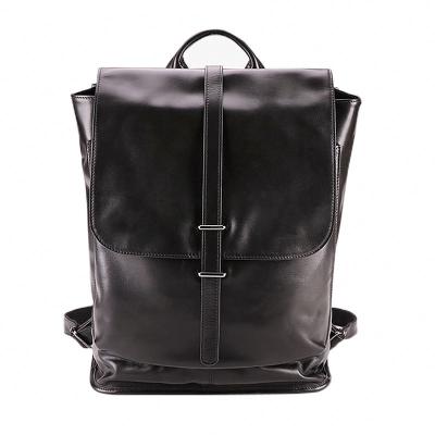 China Stylish And Handsome Waterproof Mens Laptop Bag Mens Flap Leather Backpack High Value for sale