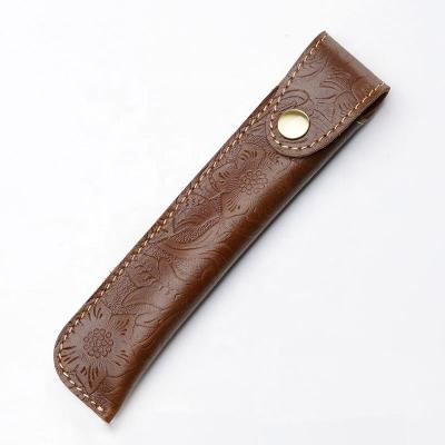 China Schools & Offices Wholesale Single Pen Genuine Leather Sleeve Special School Pencil Case for sale