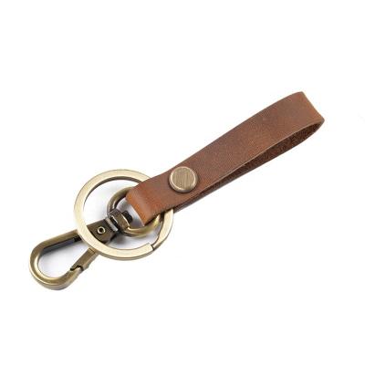 China High Quality Leather Key Chain Metal Material Anti Loss Leather Key Chain Logo Manufacturer for sale