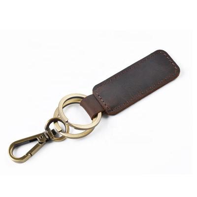 China Key Chain With Logo Factory Wholesale Custom Colors Single Key Chain Personalized Key Chain Creative Genuine Leather Key Chain for sale