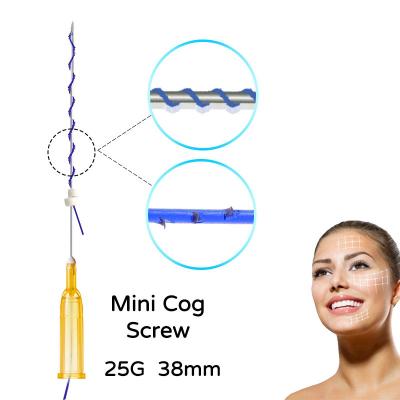 China Easy to use Korea factory 4d face lift plastic surgey tooth screw net pdo sharp needles 25G 60mm mini thread lift for eyebrow for sale